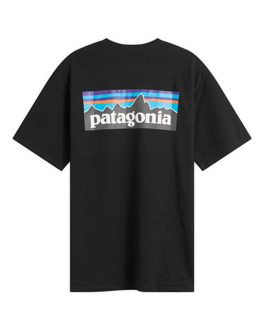 Patagonia Black P-6 Logo Responsibili-Tee for men