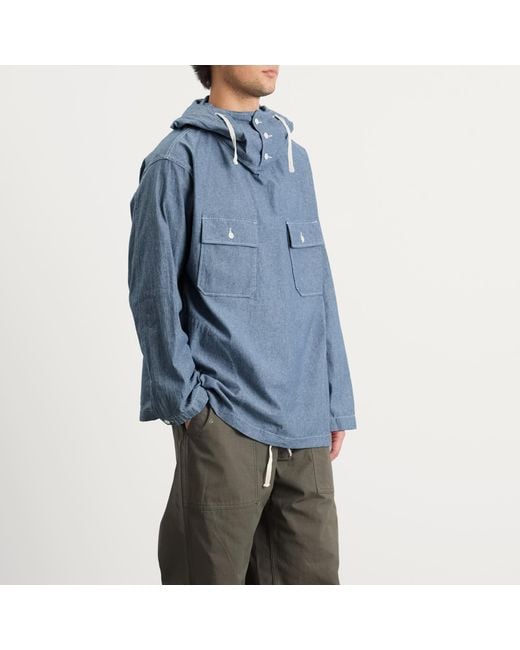 Engineered Garments Blue Chambray Cagoule Shirt for men
