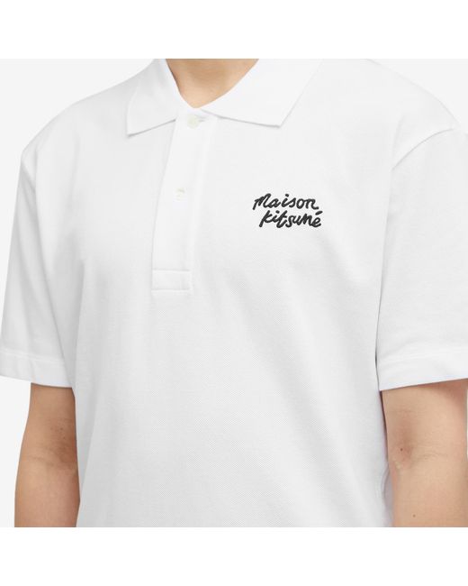 Maison Kitsuné White Handwriting Comfort Polo Shirt for men