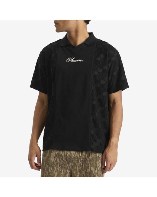 Pleasures Black Planets Polo Shirt for men