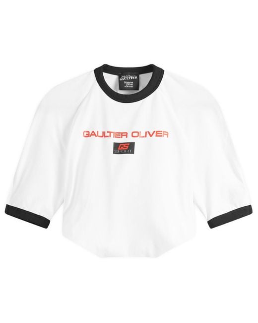 Jean Paul Gaultier White Jersey Twisted Ringer T-Shirt