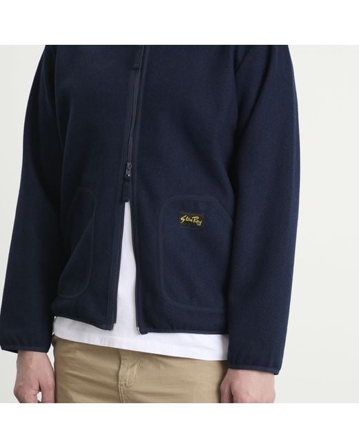 Stan Ray Blue Wool Fleece Cardigan for men