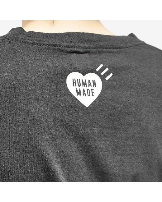 Human Made Gray Long Sleeve Badger T-Shirt for men