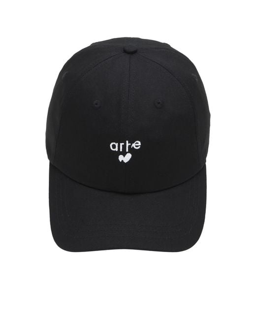 Arte' Black Heart Logo Cap for men