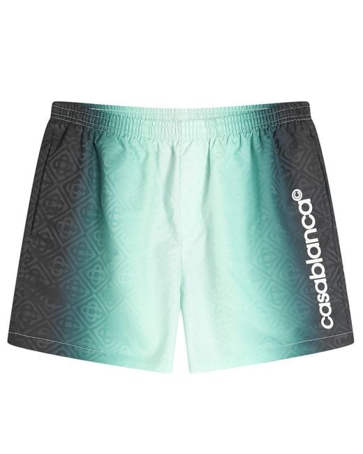 Casablanca Green Jacquard Printed Swim Shorts for men