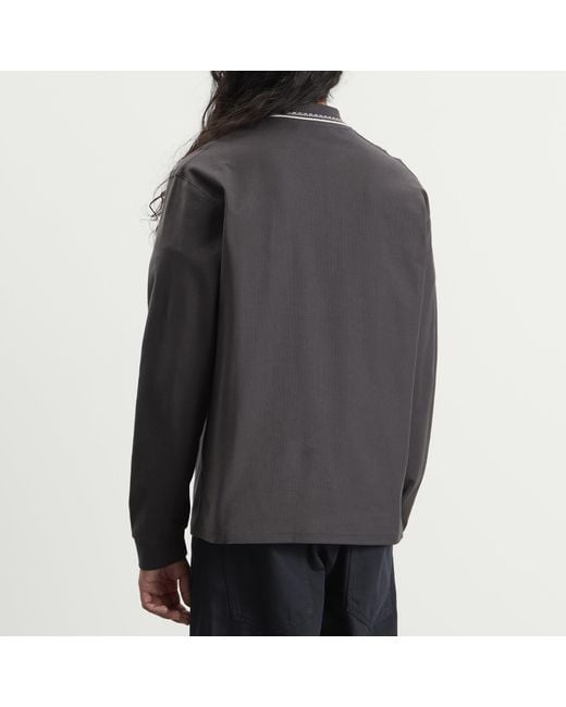 Palmes Black Panel Longsleeve Zip Polo for men