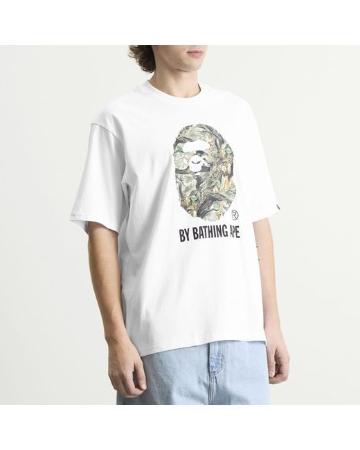 A Bathing Ape White Tree Edge Camo By Bathing Ape T-Shirt for men