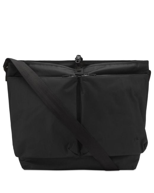 F/CE Black Recycled Twill Courier Shoulder Bag