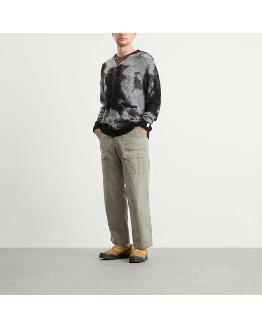 Manastash Gray Blurry Jaquard Cardigan for men