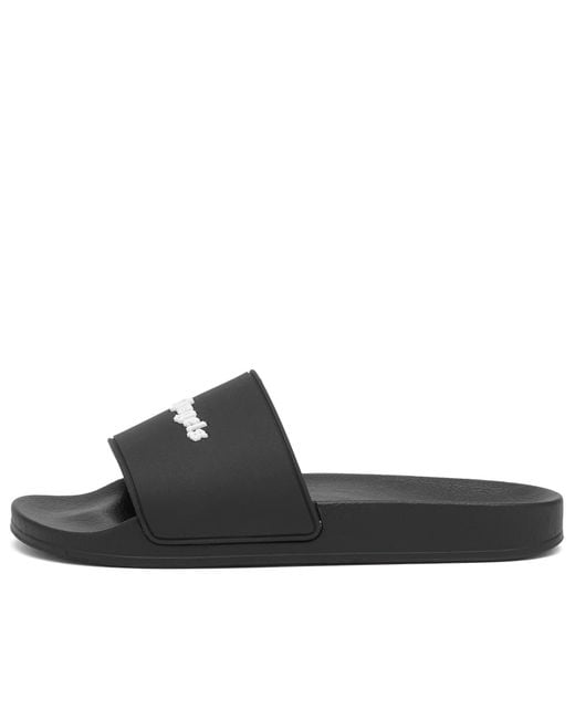 Palm Angels Black Classic Logo Pool Slide