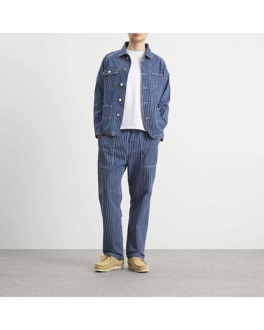 Service Works Blue Pinstripe Denim Chef Pants for men