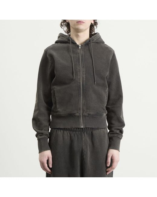 Entire studios Black Slim Zip Up Hoodie for men