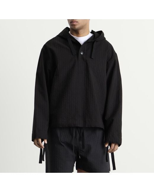 Studio Nicholson Black Almes Hooded Pullover for men