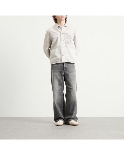 Acne White Bow Denim Chore Jacket for men