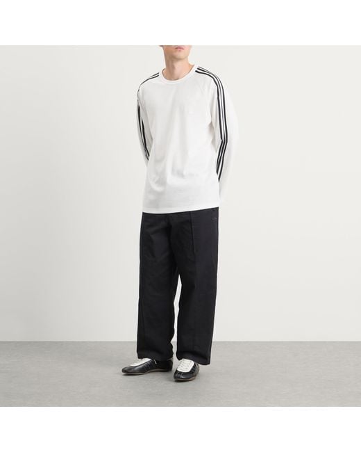 Y-3 White Wire Three Stripe T-Shirt for men
