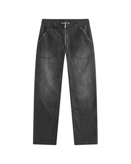 Cole Buxton Gray Canvas Carpenter Pants for men