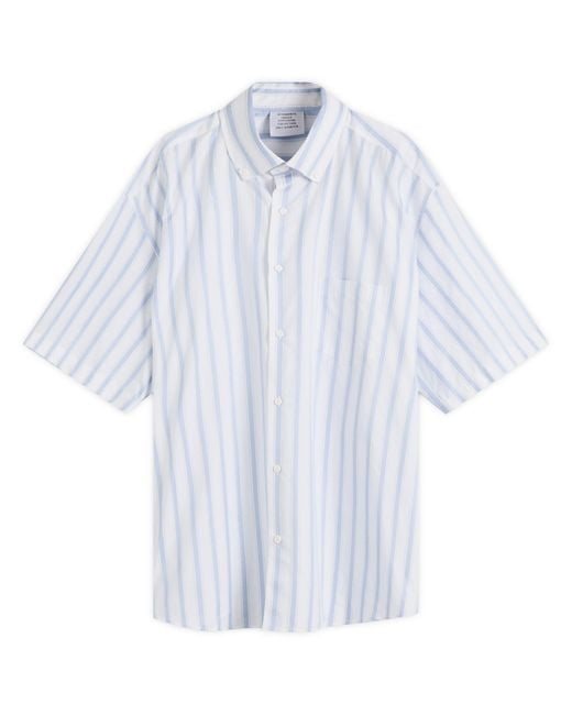 Vetements Blue Pinstripe Short Sleeve Shirt for men