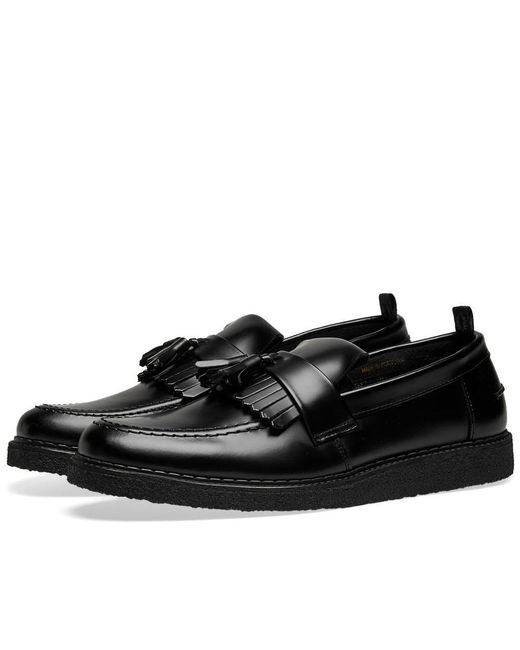 Fred Perry Black Fred Perry X George Cox Leather Tassel Loafer for men
