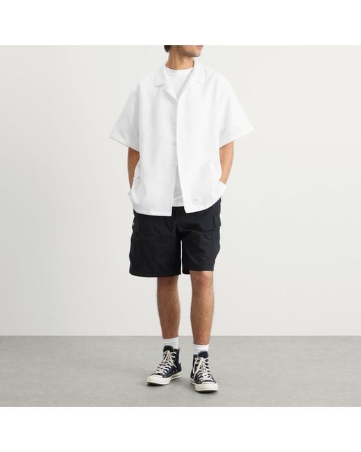 (w)taps White Cotton Ripstop Vacation Shirt for men