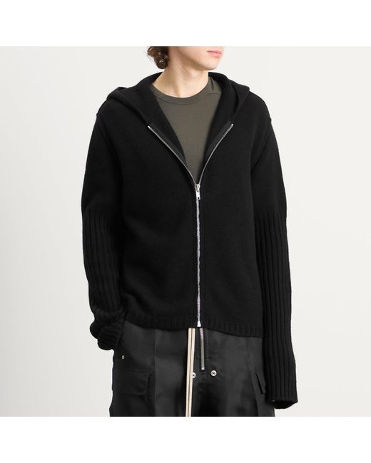 Rick Owens Black Knit Zip Through for men
