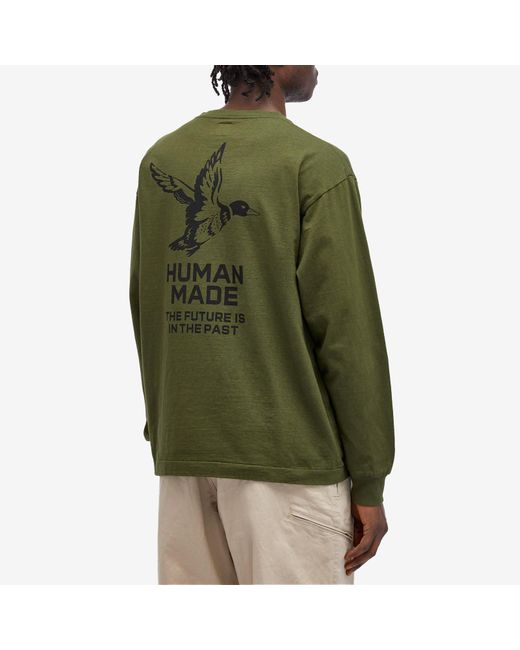 Human Made Green Heart Long Sleeve T-Shirt for men