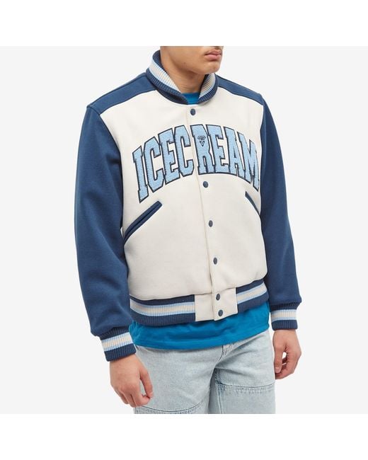 ICECREAM College Varsity Jacket in Blue for Men | Lyst