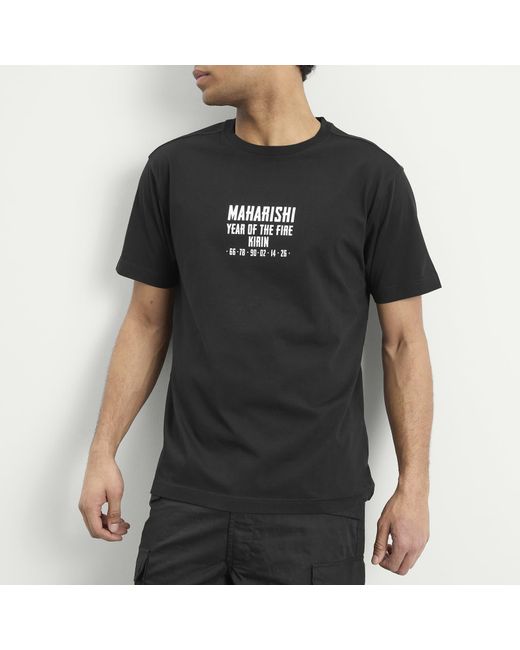 Maharishi Black Paper Cut Kirin T-Shirt for men