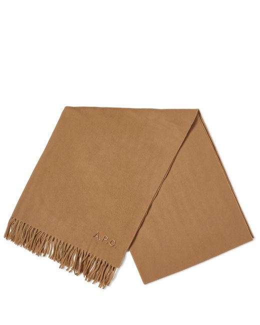 A.P.C. Brown Brodee Logo Scarf