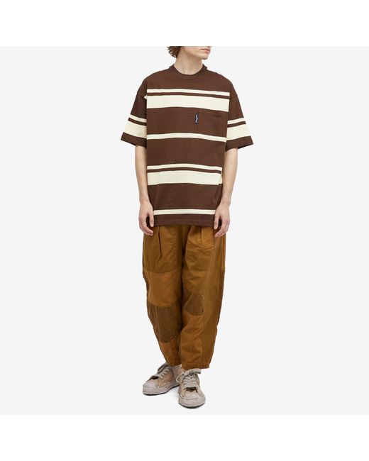 Comme des Garçons Brown Horizontal Stripe Pocket T-Shirt for men