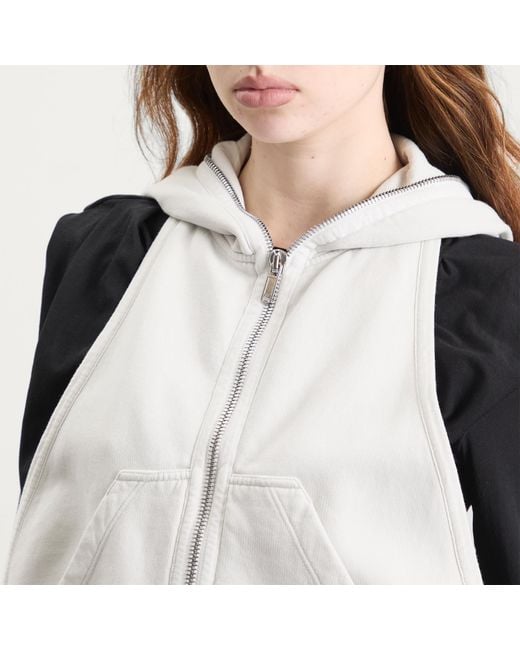 Rick Owens White Cyclops Gimp Sleeveless Hoodie