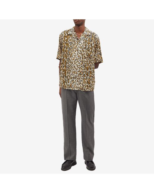 Wacko Maria Brown Leopard Hawaiian Short Sleeve Shirt for men