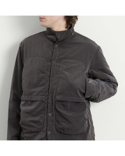RANRA Black Epitome Canvas Nylon Padded Overshirt for men