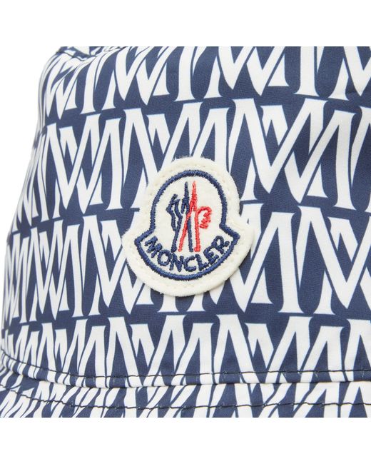 Moncler Blue Logo Badge Bucket Hat for men