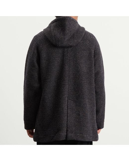Folk Black Hooded Car Coat for men