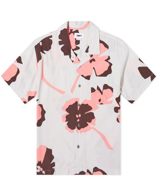Obey Pink Paper Cuts Vacation Shirt for men
