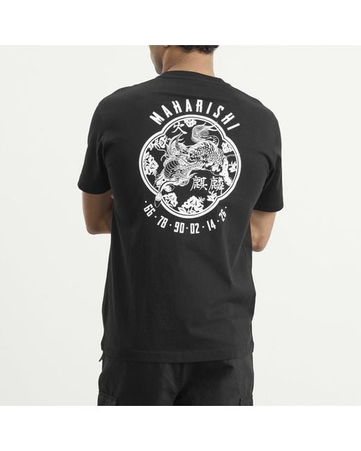 Maharishi Black Paper Cut Kirin T-Shirt for men