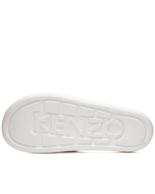 KENZO White Pool Slides for men