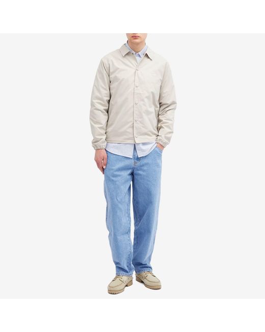 Dime White Cursive Coach Jacket for men