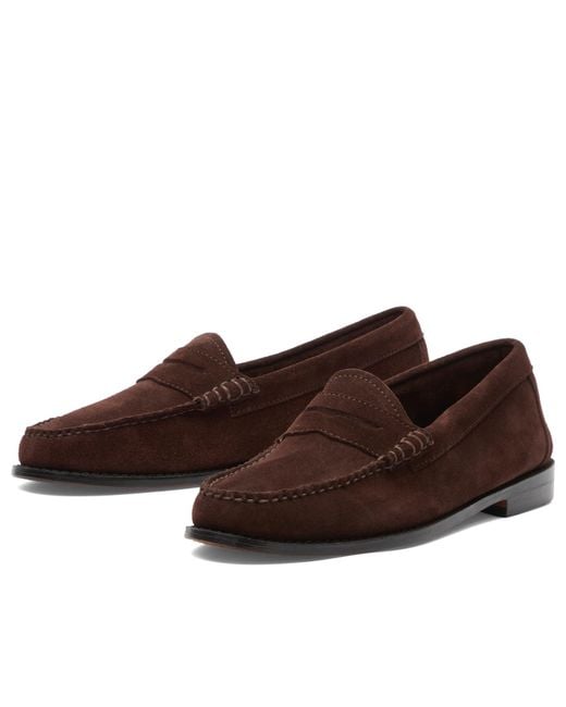 G.H.BASS Brown Penny Suede Loafer