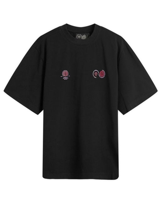 Purple Mountain Observatory Black Globe T-Shirt for men