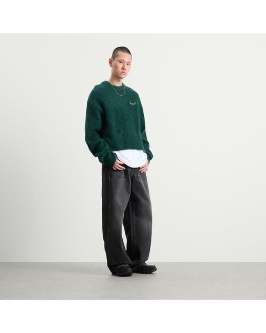 BOUND Green Dexter Cropped Alpaca Jumper for men