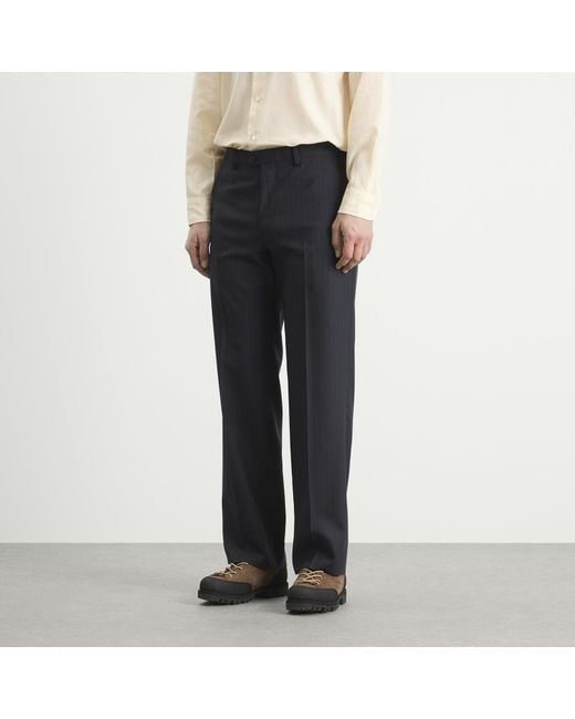 Kaptain Sunshine Blue Shadow Stripe Trousers for men
