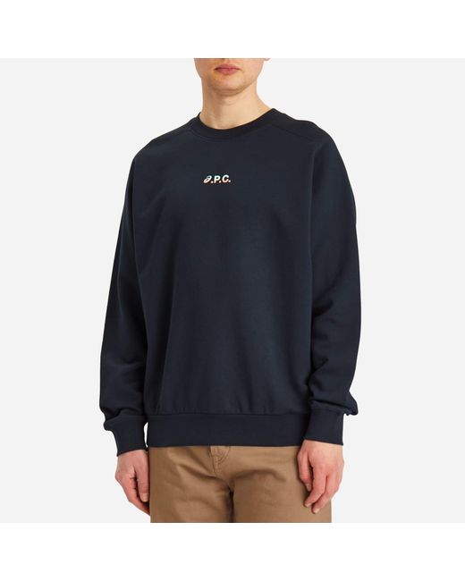 A.P.C. Blue X Asics Lake Crew Sweatshirt for men