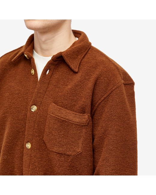 Forét Brown Ivy Wool Overshirt for men