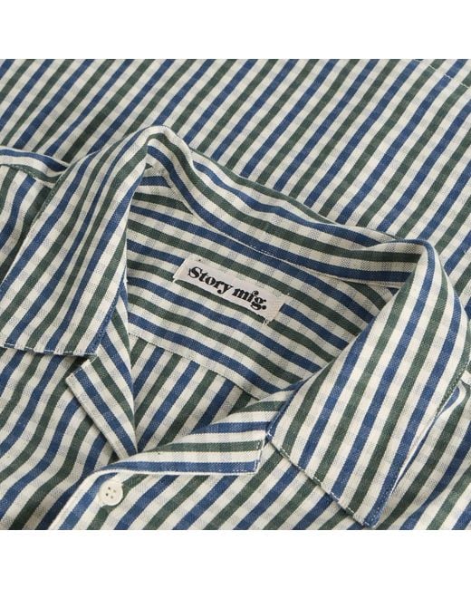 STORY mfg. Blue Check Pa Shirt