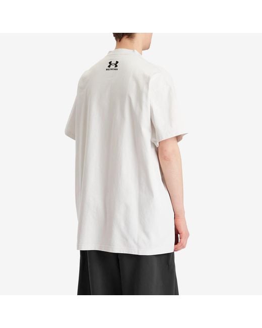 Balenciaga White Under Armour Oversized T-Shirt for men