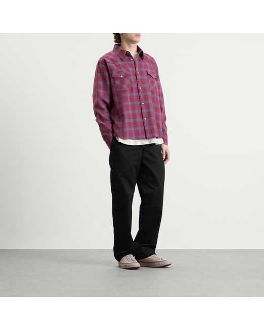 Visvim Purple Four Corners Check Shirt for men