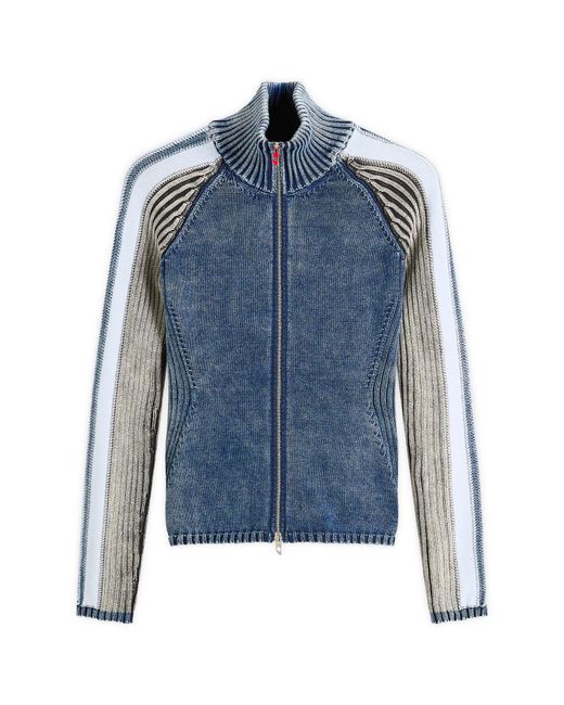 DIESEL Blue M-Estrella Ribbed Jacket