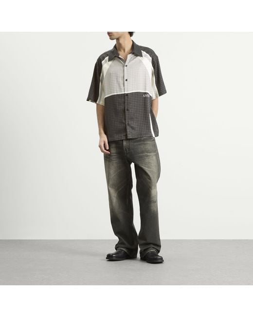 Amiri Gray Ma Quad Panel Camp Shirt for men