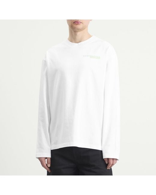 Casablanca White Glitch Orchid Long Sleeve T-Shirt for men